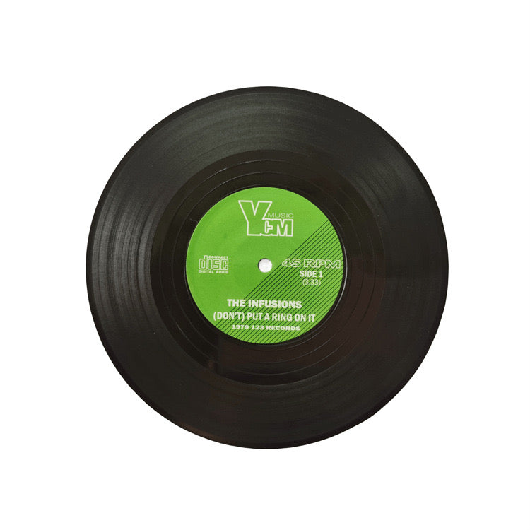 Custom Retro Vinyl Record CD PVC Rubber Coasters with Brand Logo