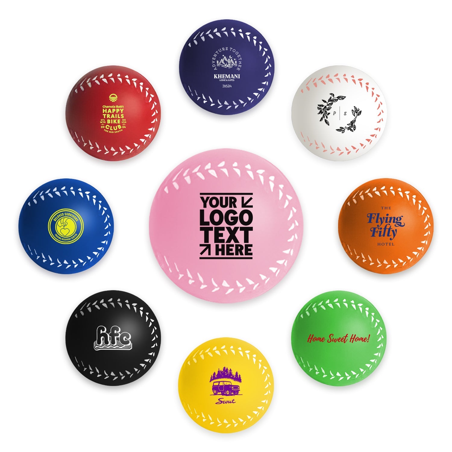 Personalized Brand Logo Baseball Stress Relievers Balls For Giveaways