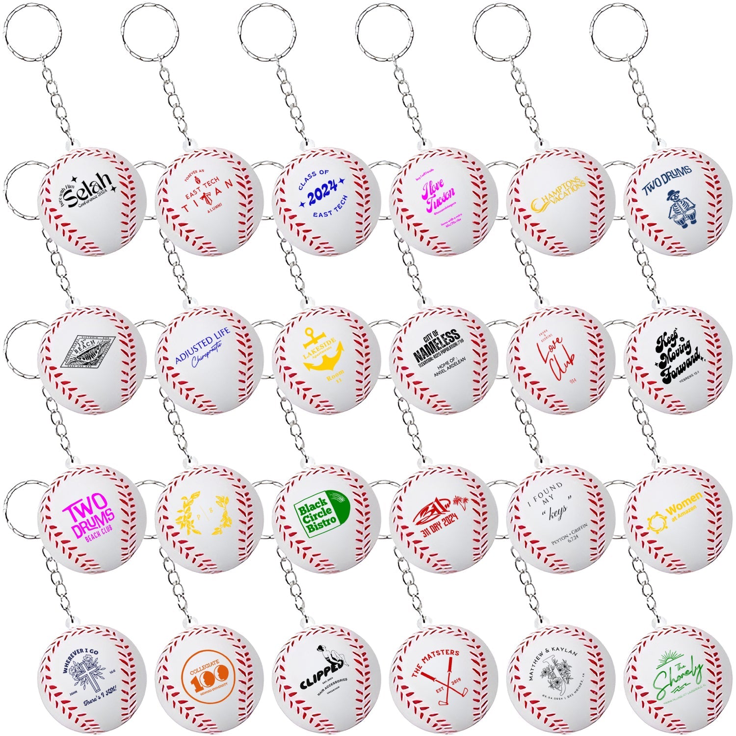 Bulk Custom Sports Ball Keychain Soccer Baseball Stress Relievers