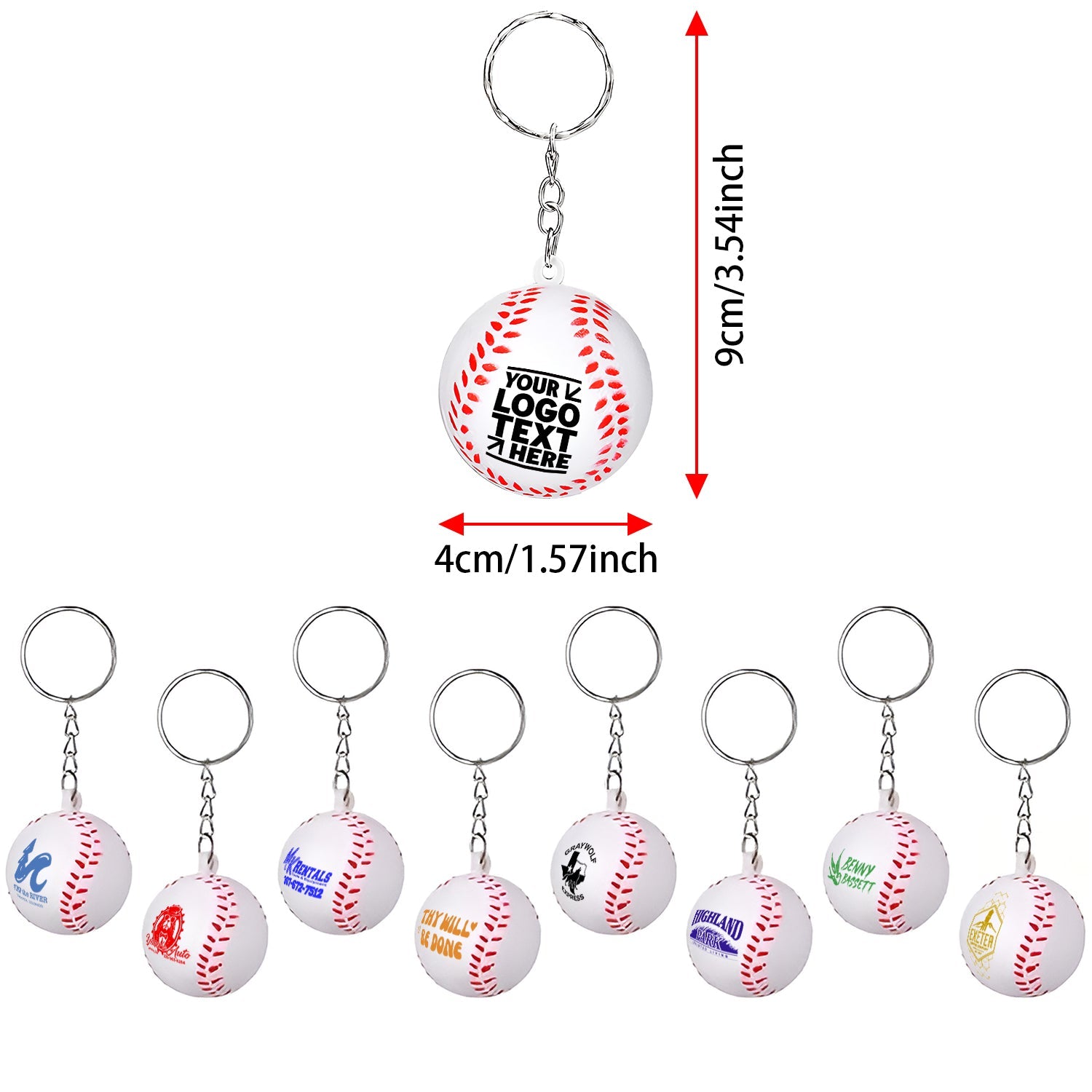 Bulk Custom Sports Ball Keychain Soccer Baseball Stress Relievers