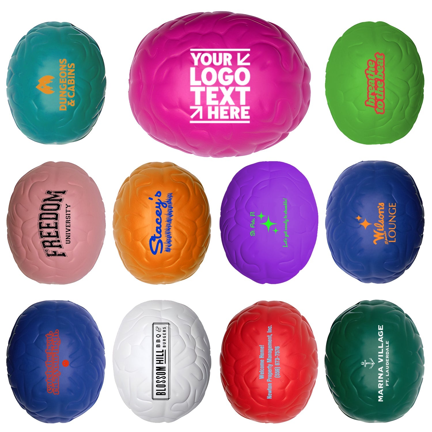 Custom Brain Stress Reliever with Logo Promotional Giant Brain Ball